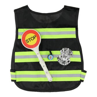 Politieset met Stopbord &amp; Fluit, 3dlg.