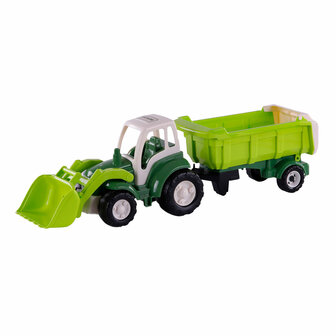 Cavallino XL Tractor Groen met Kiep Aanhangwagen, 86,5cm