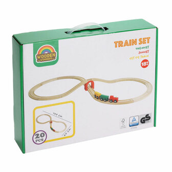 Houten Trein Set, 20dlg.