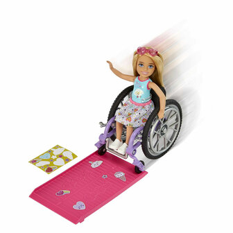 Barbie Chelsea Wheelchair Modepop - Blond