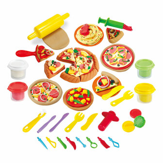 Play Mijn Eigen Pizzeria Kleiset, 4 Kleipotjes