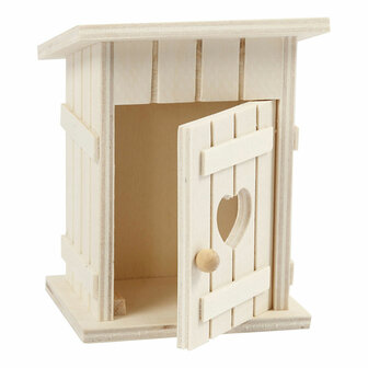 Houten Mini Toilethuis, 6,5x6,5x8cm