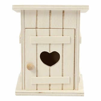 Houten Mini Toilethuis, 6,5x6,5x8cm