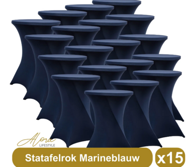 Statafelrok marineblauw 80 cm per 15