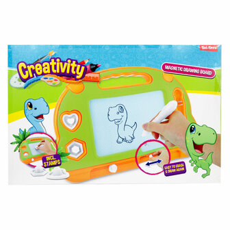 Creativity Magnetisch Tekenbord Dino met Pen en Vormen