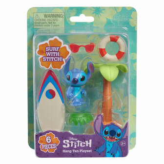 Stitch Speelfiguur met Surfplank Speelset, 5dlg.