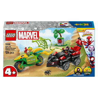 LEGO Spidey 11198 Spin en Electro Achtervolging met Dinosaurusvoertuigen