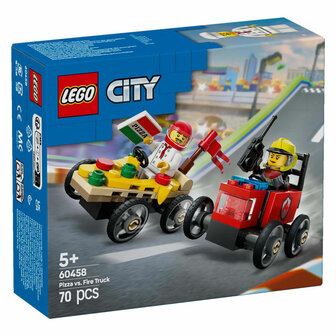 LEGO City 60458 Raceautopakket: Pizzabestelwagen Vs. Brandweerauto