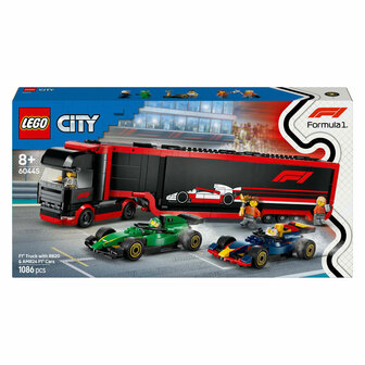 LEGO City 60445 F1 Truck Met Rb20 En Amr24 F1 Auto&#039;s