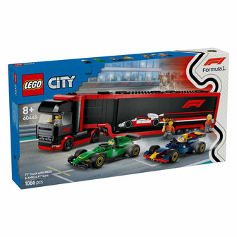 LEGO City 60445 F1 Truck Met Rb20 En Amr24 F1 Auto&#039;s