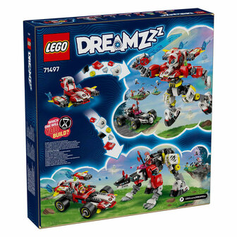 LEGO DREAMZzz 71497 Coopers Tijgermecha en Zero&#039;s Hot Rod Auto