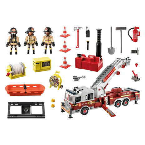 Playmobil Action Heroes Brandweerwagen: US Tower Ladder - 70935