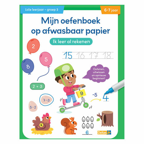 Oefenboek Afwasbaar Papier Ik Leer Al Rekenen (6-7 j.)