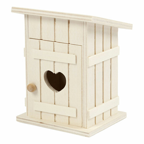 Houten Mini Toilethuis, 6,5x6,5x8cm