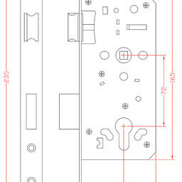 Set voor tuindeuren 72x165mm (schild + rechte kruk) Zwarte structuurcoating