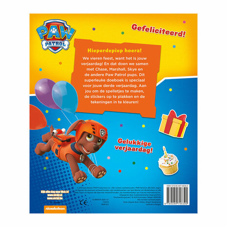 PAW Patrol Verjaardagsboek - Hoera, 3 jaar!