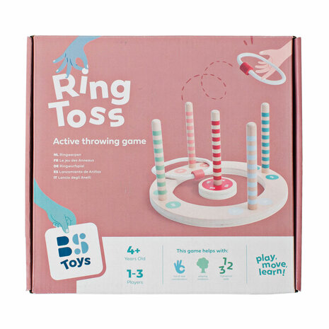 BS Toys Houten Ringwerpspel met Strepen, 7dlg.