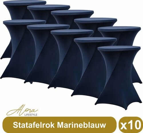 Statafelrok marineblauw 80 cm per 10