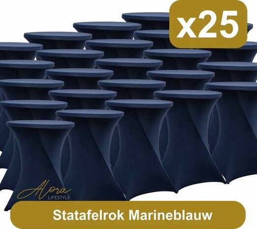 Statafelrok marineblauw 80 cm per 25