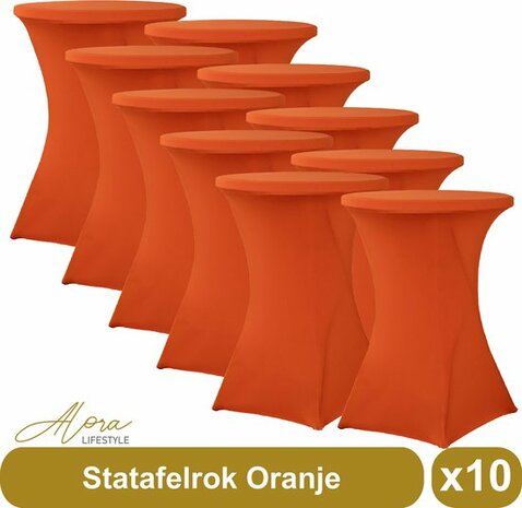 Statafelrok oranje 80 cm per 10