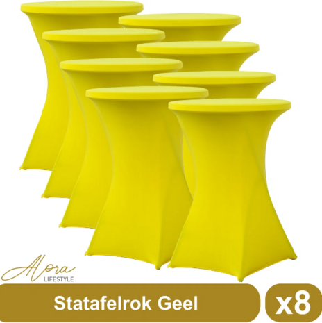 Statafelrok geel 80 cm per 8