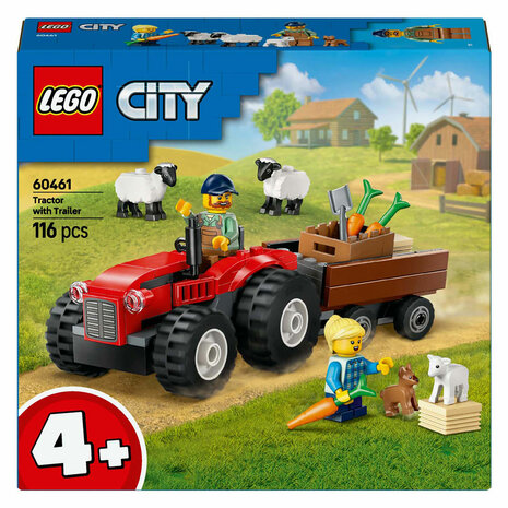 LEGO City 60461 Rode Tractor Met Aanhanger En Schapen