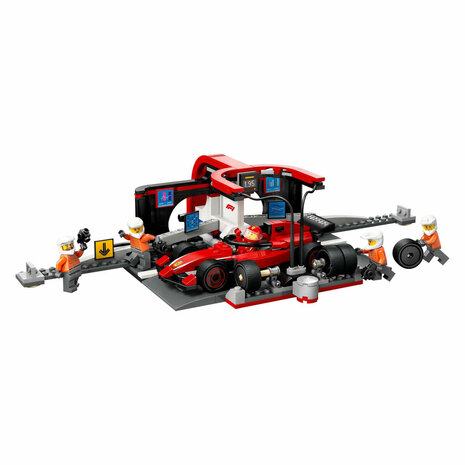 LEGO City 60443 F1 Pitstop en Pitcrew Met Ferrari Auto