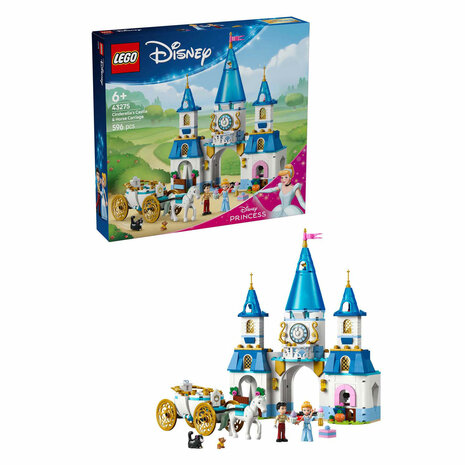 LEGO Disney Prinses 43275 Assepoesters Kasteel en Paardenkoets