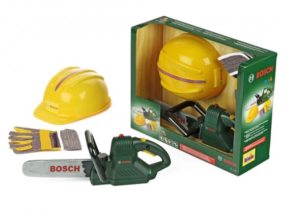 kleinhandel zoom Gewond raken Bosch speelgoed BOSCH kettingzaag, helm en handschoenen - Speelgoed de  Betuwe