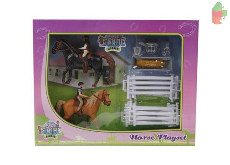 Interpunctie rijk lineair Kids Globe Ruiters met paarden en accessoires - Speelgoed de Betuwe