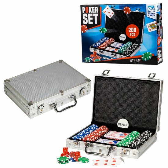 extract Oneerlijk Aanpassing Clown Games Poker set alu koffer 200 dlg - Speelgoed de Betuwe