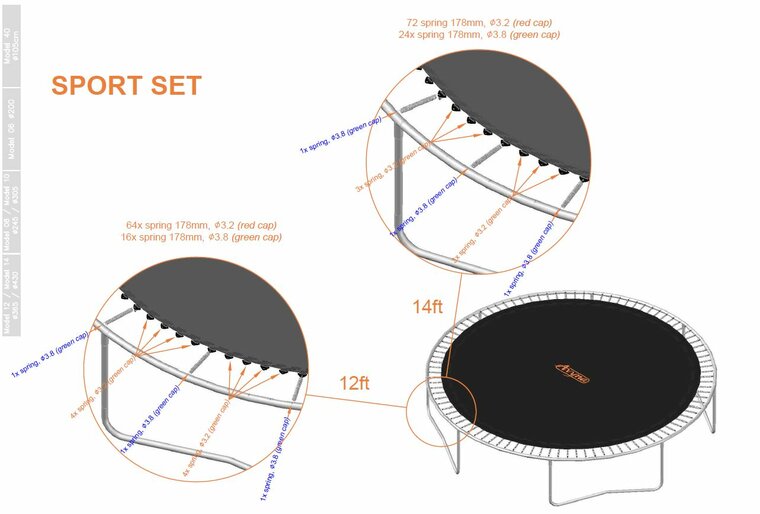 Trampoline veren Avyna 21,5cm | Extreme Sport | 20 stuks