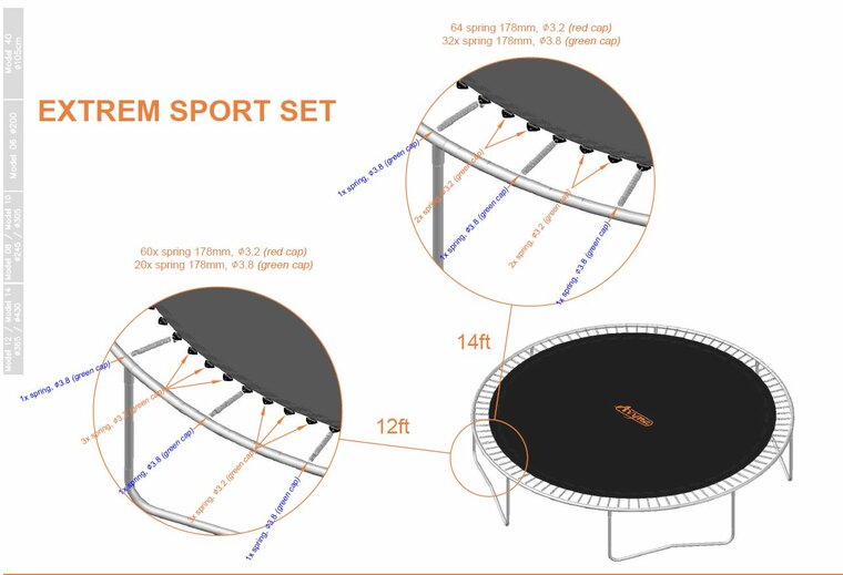 Trampoline veren Avyna 21,5cm | Extreme Sport | 32 stuks