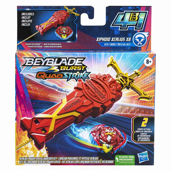 Beyblade QuadStrike Xcalius Power Speed Launcher Pack Afschi