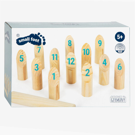 Small Foot - Houten Kubb met Nummers Werpspel in Tas, 13dlg.