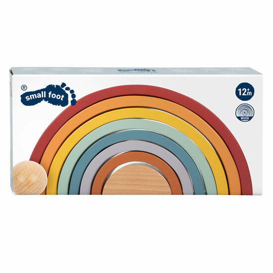 Small Foot - Houten Regenboog Bouw Bogen met Bal,