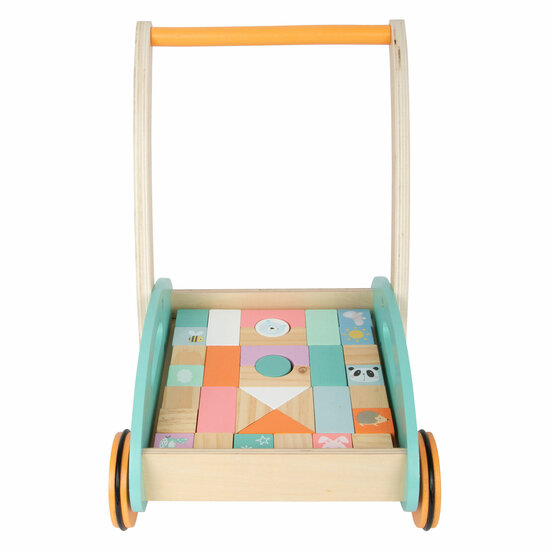 Small Foot - Houten Baby  Walker Loopwagen met Blokken Paste