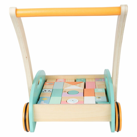 Small Foot - Houten Baby  Walker Loopwagen met Blokken Paste