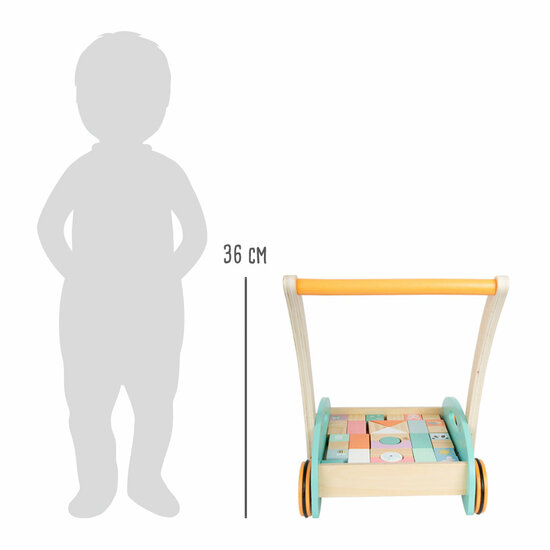 Small Foot - Houten Baby  Walker Loopwagen met Blokken Paste