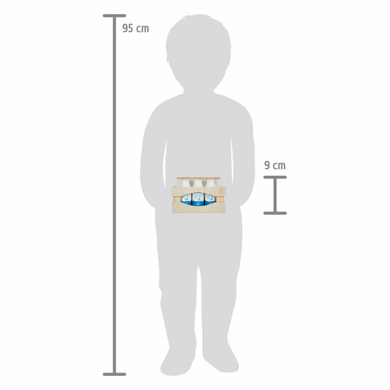 Small Foot - Houten Krat met Melkflessen, 12dlg.