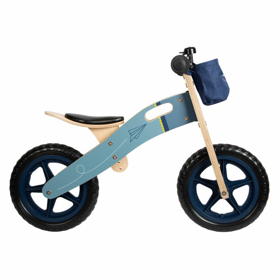 Small Foot - Houten Loopfiets Vliegtuig Blauw