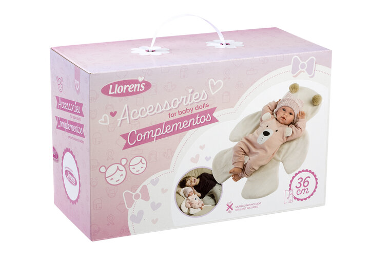 Llorens kledingset en accessoires Osito roze voor poppen van 35 cm