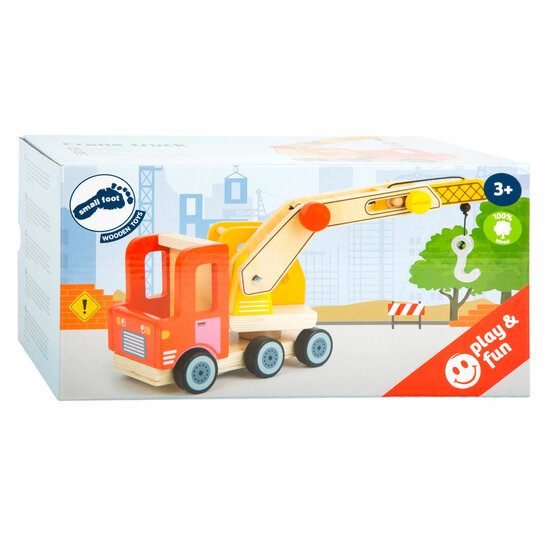 Small Foot - Houten Kraannwagen met Beweegbare Kraan