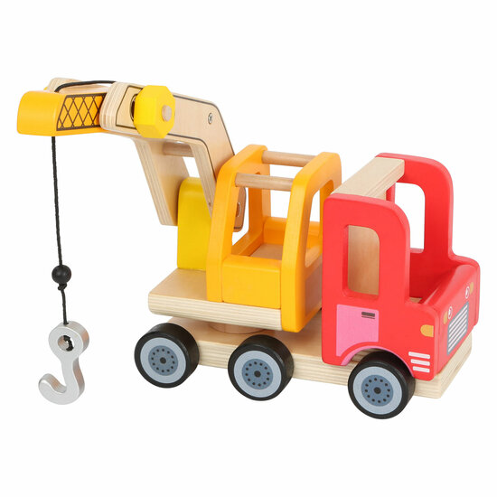 Small Foot - Houten Kraannwagen met Beweegbare Kraan