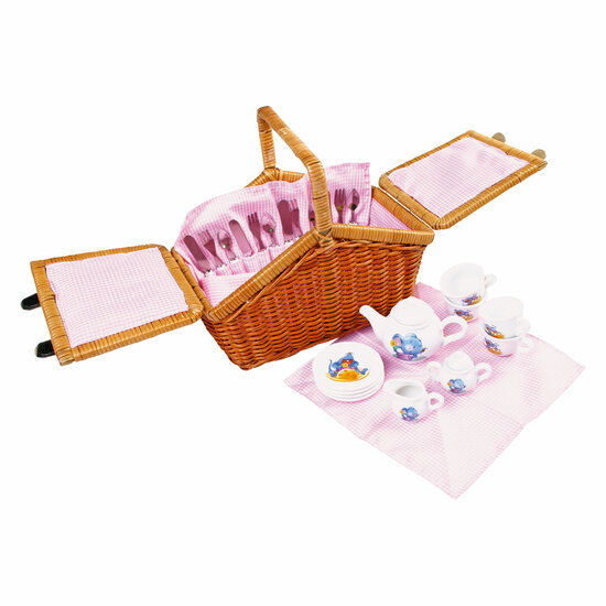 Small Foot - Houten Picknickmand met Servies Romantisch, 30d