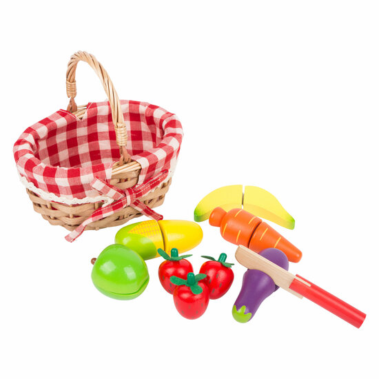 Small Foot - Houten Picknickmand met Snij Fruit, 15dlg.