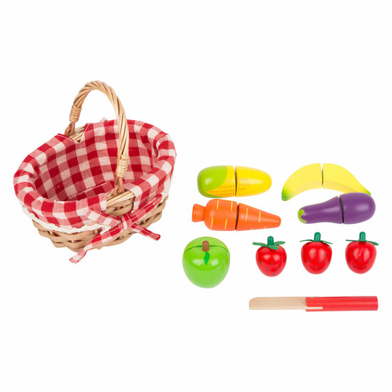 Small Foot - Houten Picknickmand met Snij Fruit, 15dlg.