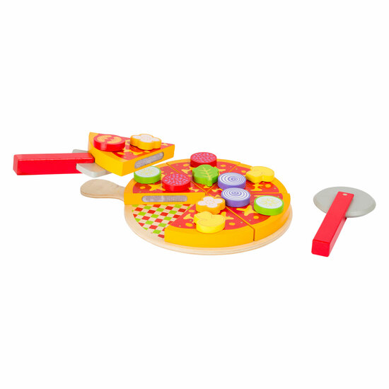 Small Foot - Houten Snij- en Speeleten Pizza Set, 21dlg.