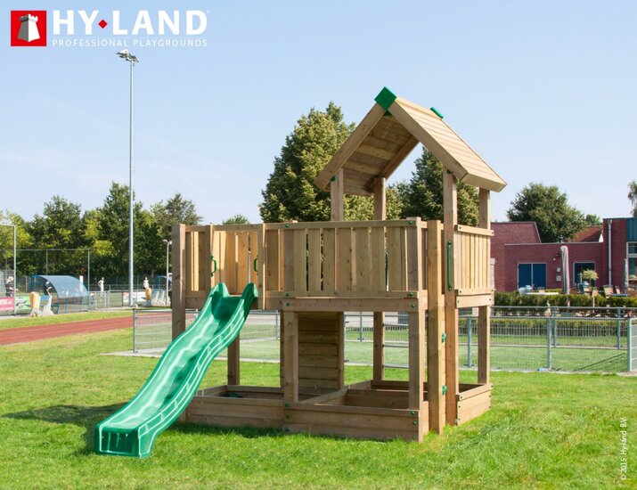 Hy-Land P5 Speeltoestel Grenenhout - RVS Glijbaan