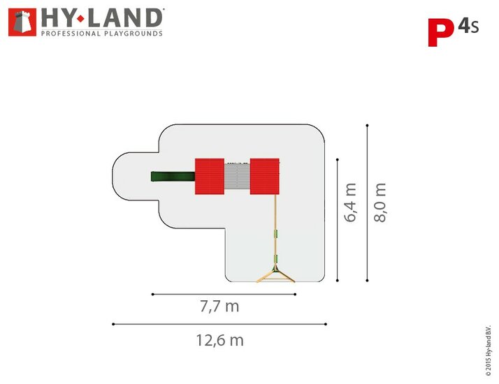 Hy-Land P4s Speeltoestel Douglas - RVS Glijbaan met Schommel